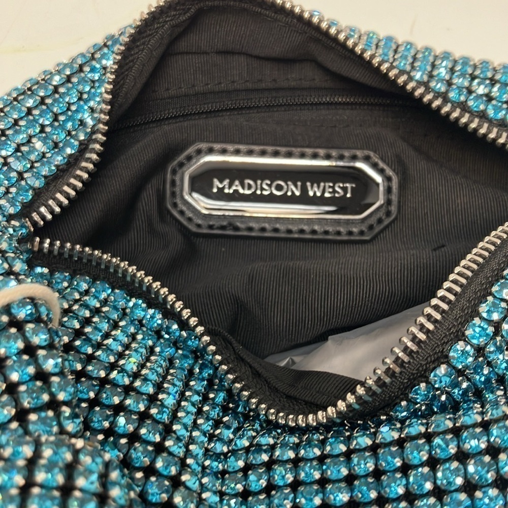 Madison West Aurora Borealis Iridescent Rhinestone Evening Cocktail Bag New - Picture 7 of 7